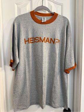Vintage University of Texas / Texas Longhorns Grey & Orange Ringer Tee